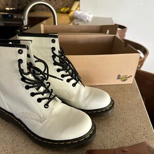 Dr Martens size 9 US.  Women’s. White.  Worn 1 time.